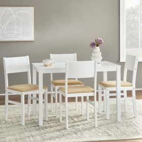 Lucca 5-Piece Dining Set, White