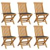 Patio Chairs with Anthracite Cushions 6 pcs Solid Teak Wood
