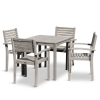 5-Piece Eucalyptus Dining Set, Driftwood Gray Finish