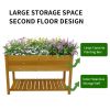 Raised Garden Bed Planter Box with Legs & Storage Shelf Wooden Elevated Vegetable Growing Bed for Flower/Herb/Backyard/Patio/Balcony 48.5x30x24.4in