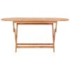 Folding Patio Table 62.9"x31.4"x29.5" Solid Teak Wood