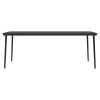 Patio Dining Table Black 78.7"x39.4"x29.1" Steel and Glass