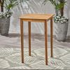 Chayah Outdoor Minimalist Acacia Wood Square Bar Table, Teak