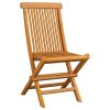 Patio Chairs with Anthracite Cushions 6 pcs Solid Teak Wood