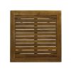 Chayah Outdoor Minimalist Acacia Wood Square Bar Table, Teak