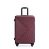 3 Piece Luggage Sets ABS Lightweight Suitcase with Two Hooks, Spinner Wheels, TSA Lock, (20/24/28) Wine Red