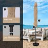 Simple Deluxe 9' Patio Umbrella Outdoor Table Market Yard Umbrella with Push Button Tilt/Crank, 8 Sturdy Ribs for Garden, Deck, Backyard, Pool, Tan
