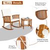 2 Pieces Acacia Wood Patio Rocking Chair Table Set