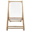 Patio Deck Chair Bamboo and Canvas