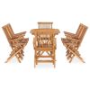 9 Piece Folding Patio Dining Set Solid Teak Wood