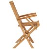 Patio Chairs with Green Cushions 4 pcs Solid Teak Wood