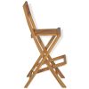 3 Piece Bistro Set with Folding Chairs Solid Teak Wood