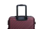 3 Piece Luggage Sets ABS Lightweight Suitcase with Two Hooks, Spinner Wheels, TSA Lock, (20/24/28) Wine Red