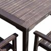 5-Piece Eucalyptus Dining Set, Espresso Finish