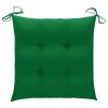 Patio Chairs with Green Cushions 4 pcs Solid Teak Wood