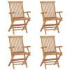 Patio Chairs with Red Cushions 4 pcs Solid Teak Wood