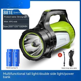 Flashlight Outdoor Strong Light LED High-power Patrol Emergency Portable Searchlight (Option: 881E 4battery)
