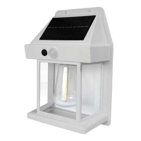 Outdoor Solar  Waterproof Tungsten Induction Garden Wall Lamp (Color: White)