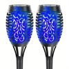 4/8/12pcs/pack Solar Outdoor Lights, 12LED Solar Torch Lights With Flickering Flame For Garden Decor, Mini IP65 Waterproof Landscape Flame Lights For